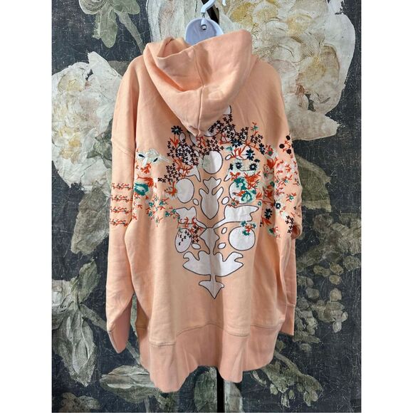 Free People At My Best Embroidered Hoodie Size M - Picture 9 of 11